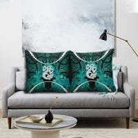Maori Matariki Manaia Turquoise Pillow Cover Maori Kowhaiwhai Pattern Galaxy