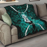 Maori Matariki Manaia Turquoise Quilt Maori Kowhaiwhai Pattern Galaxy