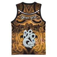Personalised Maori Matariki Manaia Kowhai Basketball Jersey Maori Kowhaiwhai Pattern Galaxy