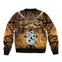 Personalised Maori Matariki Manaia Kowhai Bomber Jacket Maori Kowhaiwhai Pattern Galaxy