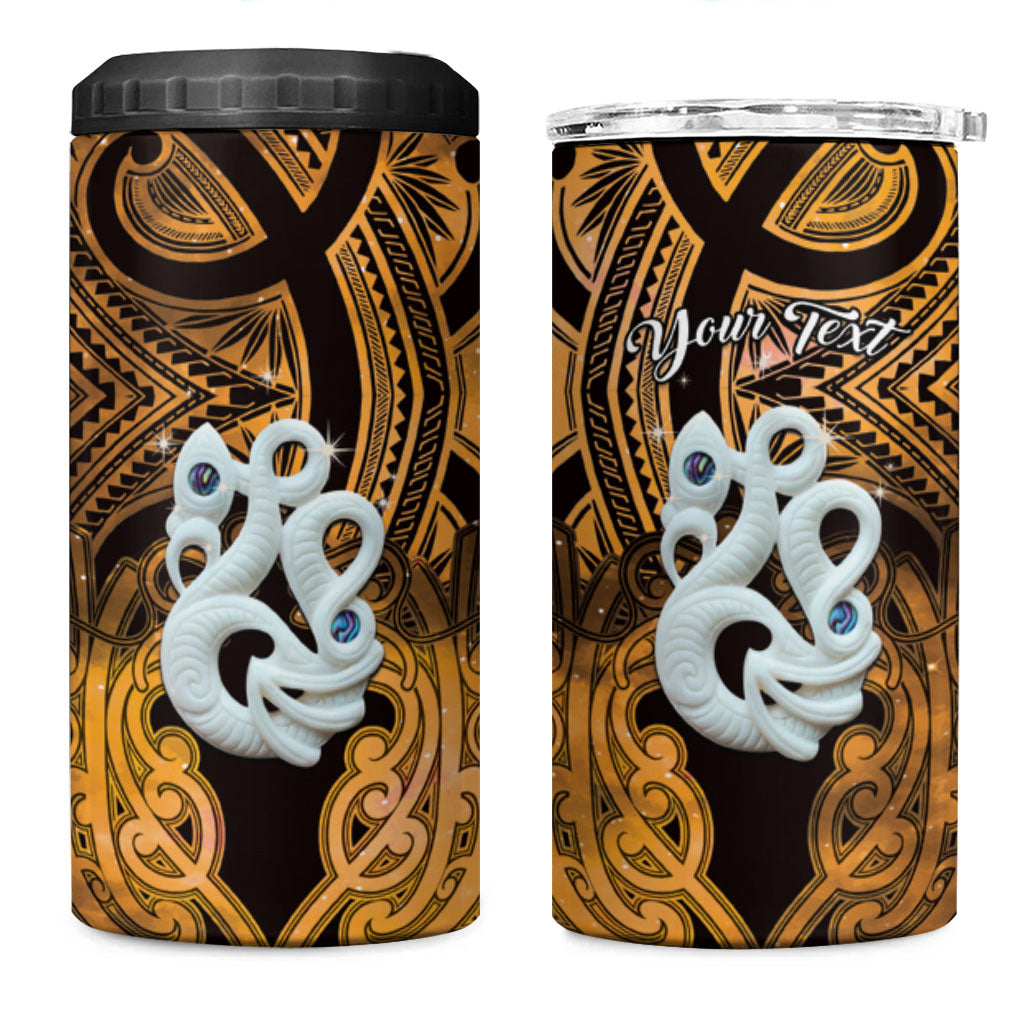 Personalised Maori Matariki Manaia Kowhai 4 in 1 Can Cooler Tumbler Maori Kowhaiwhai Pattern Galaxy LT01 One Size: 16 oz Yellow - Polynesian Pride