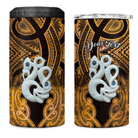 Personalised Maori Matariki Manaia Kowhai 4 in 1 Can Cooler Tumbler Maori Kowhaiwhai Pattern Galaxy LT01 One Size: 16 oz Yellow - Polynesian Pride
