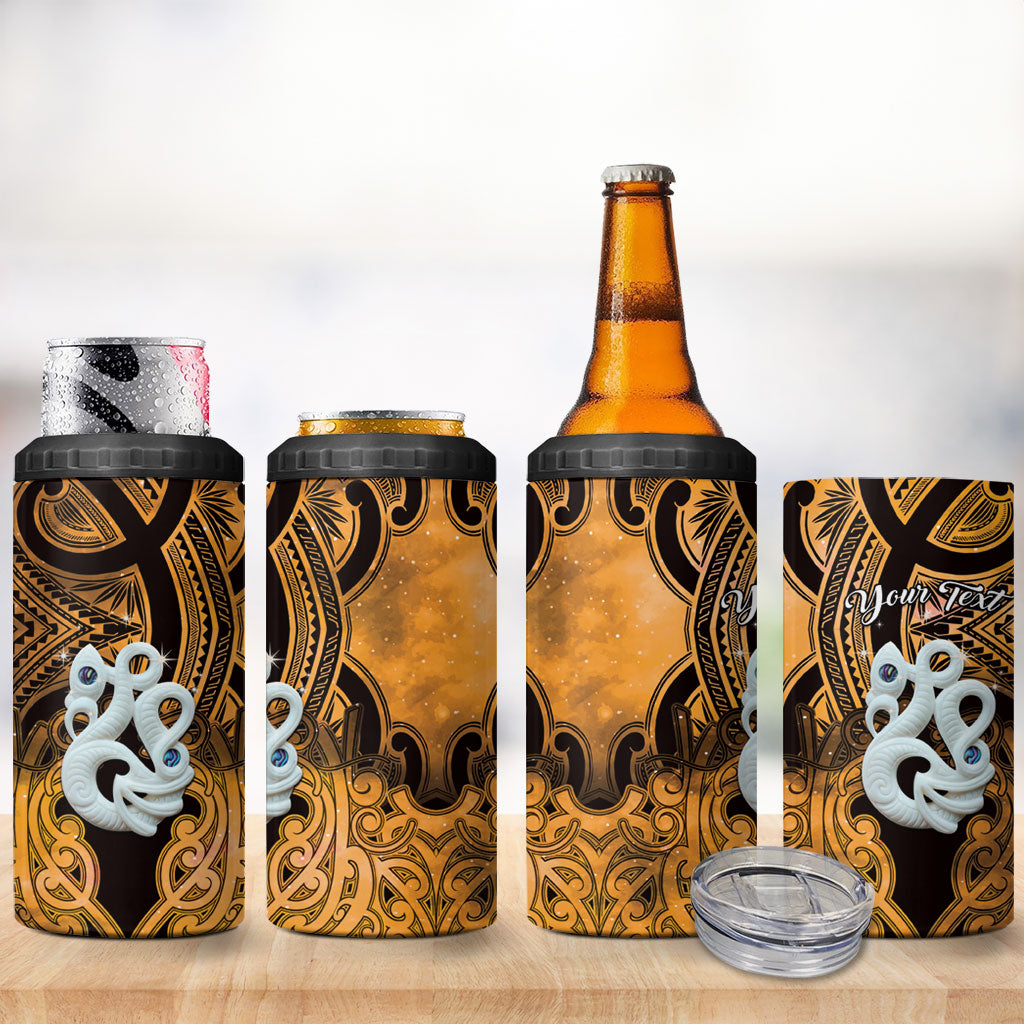 Personalised Maori Matariki Manaia Kowhai 4 in 1 Can Cooler Tumbler Maori Kowhaiwhai Pattern Galaxy LT01 - Polynesian Pride