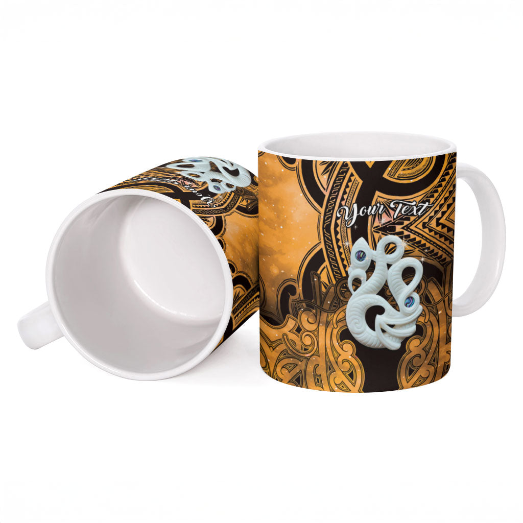 Personalised Maori Matariki Manaia Kowhai Ceramic Mug Maori Kowhaiwhai Pattern Galaxy