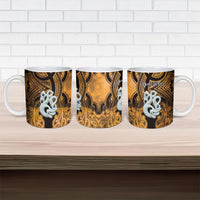 Personalised Maori Matariki Manaia Kowhai Ceramic Mug Maori Kowhaiwhai Pattern Galaxy
