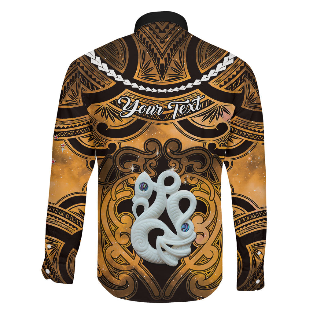 Personalised Maori Matariki Manaia Kowhai Family Matching Puletasi and Hawaiian Shirt Maori Kowhaiwhai Pattern Galaxy LT01 - Polynesian Pride