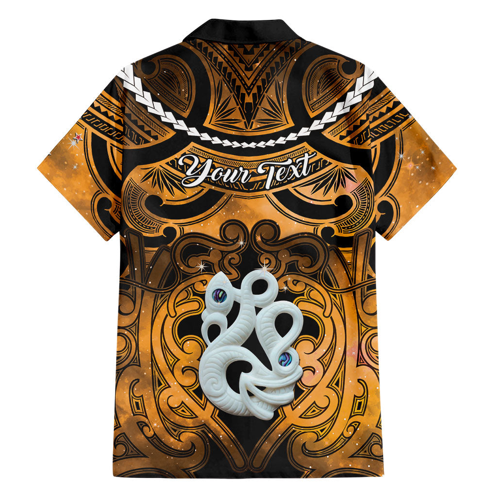 Personalised Maori Matariki Manaia Kowhai Family Matching Summer Maxi Dress and Hawaiian Shirt Maori Kowhaiwhai Pattern Galaxy LT01 - Polynesian Pride