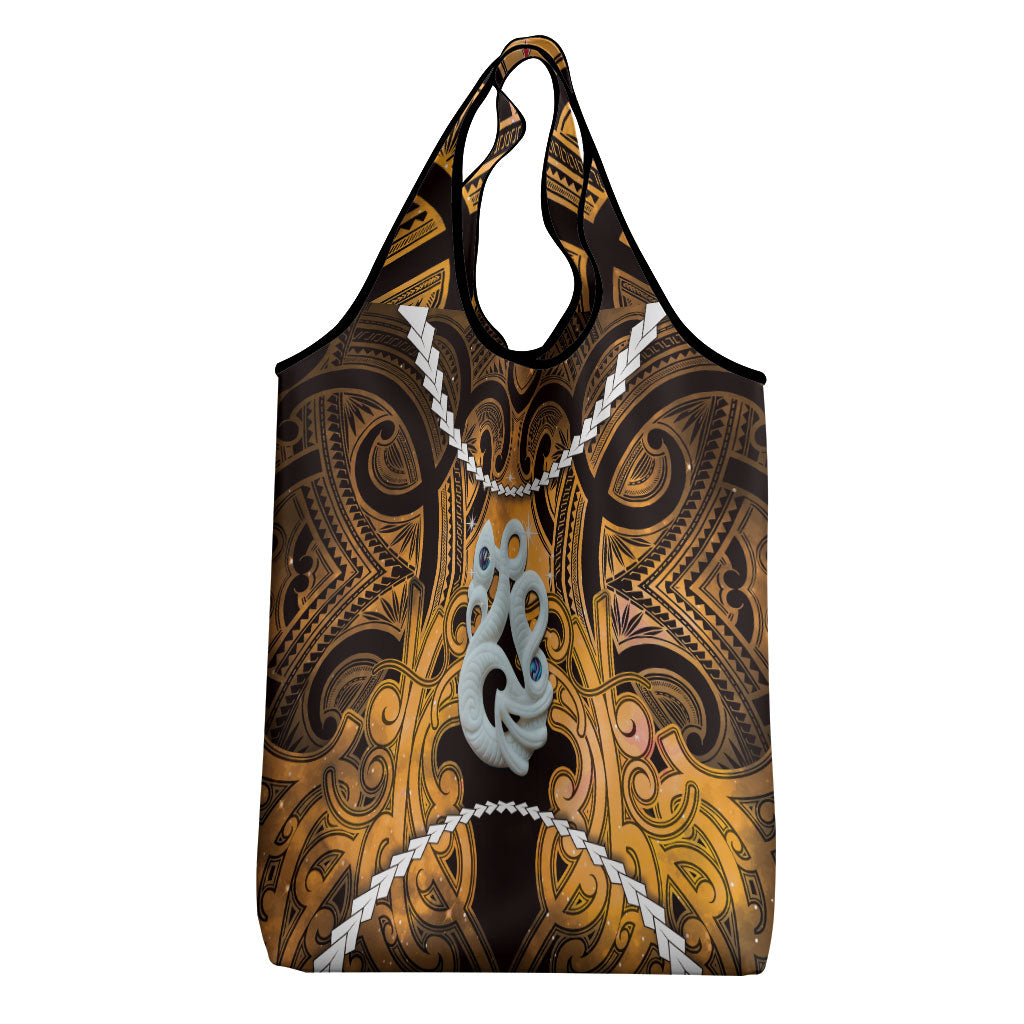 Maori Matariki Manaia Kowhai Grocery Bag Maori Kowhaiwhai Pattern Galaxy