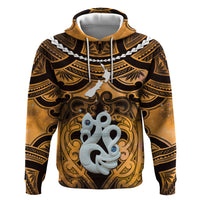 Personalised Maori Matariki Manaia Kowhai Hoodie Maori Kowhaiwhai Pattern Galaxy LT01 Pullover Hoodie Yellow - Polynesian Pride