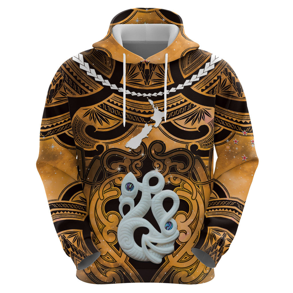 Personalised Maori Matariki Manaia Kowhai Hoodie Maori Kowhaiwhai Pattern Galaxy LT01 - Polynesian Pride