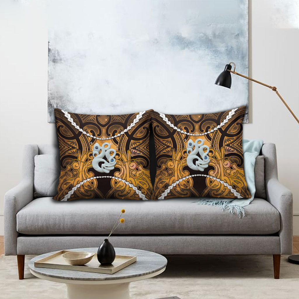 Maori Matariki Manaia Kowhai Pillow Cover Maori Kowhaiwhai Pattern Galaxy