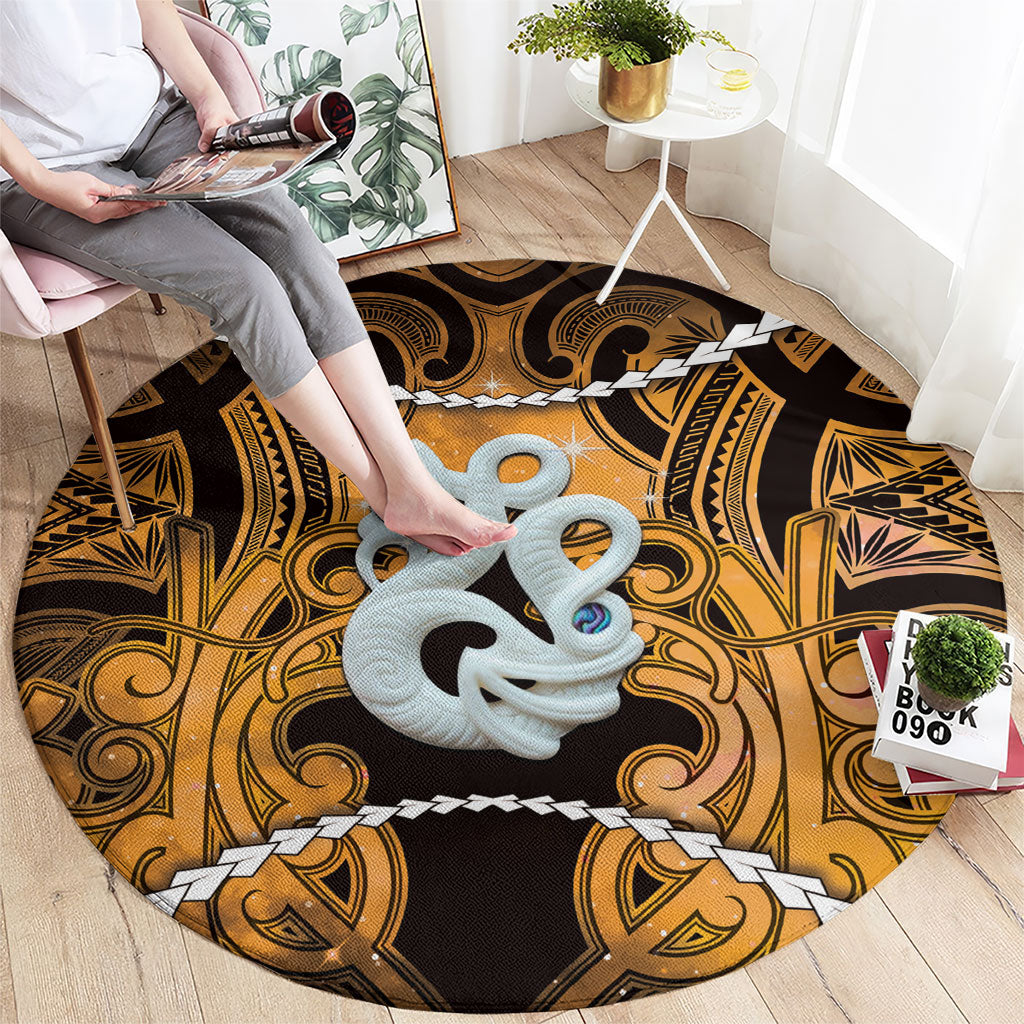 Maori Matariki Manaia Kowhai Round Carpet Maori Kowhaiwhai Pattern Galaxy