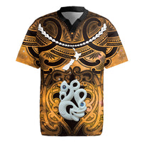Personalised Maori Matariki Manaia Kowhai Rugby Jersey Maori Kowhaiwhai Pattern Galaxy LT01 Yellow - Polynesian Pride