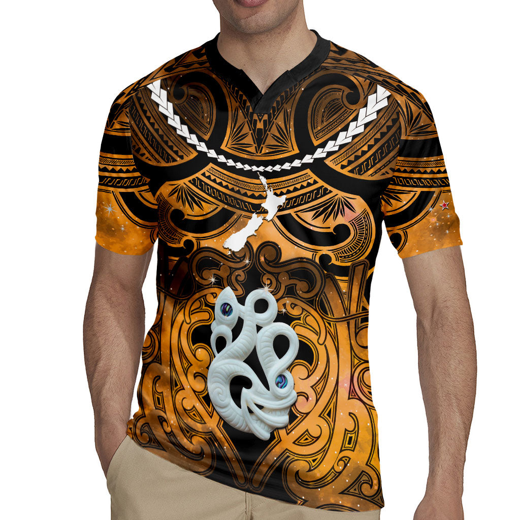 Personalised Maori Matariki Manaia Kowhai Rugby Jersey Maori Kowhaiwhai Pattern Galaxy LT01 - Polynesian Pride