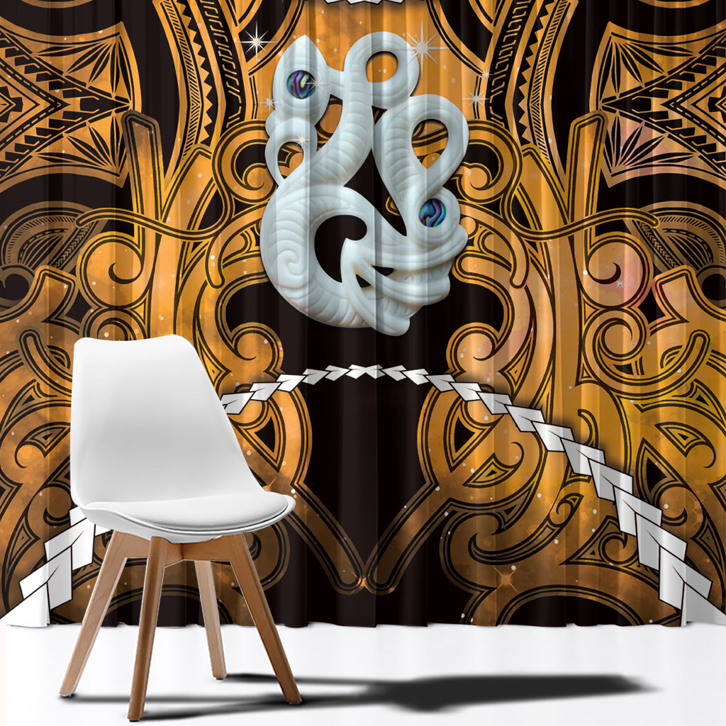 Maori Matariki Manaia Kowhai Window Curtain Maori Kowhaiwhai Pattern Galaxy