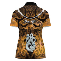 Personalised Maori Matariki Manaia Kowhai Women Polo Shirt Maori Kowhaiwhai Pattern Galaxy LT01 - Polynesian Pride