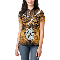 Personalised Maori Matariki Manaia Kowhai Women Polo Shirt Maori Kowhaiwhai Pattern Galaxy LT01 - Polynesian Pride