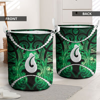 Maori Matariki Hei Matau Kakariki Laundry Basket Maori Kowhaiwhai Pattern Galaxy LT01 - Polynesian Pride