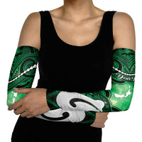 Personalised Maori Matariki Hei Matau Kakariki Arm Sleeves Maori Kowhaiwhai Pattern Galaxy