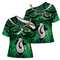 Personalised Maori Matariki Hei Matau Kakariki Cross Shoulder Shirt Maori Kowhaiwhai Pattern Galaxy