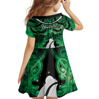 Personalised Maori Matariki Hei Matau Kakariki Family Matching Off The Shoulder Long Sleeve Dress and Hawaiian Shirt Maori Kowhaiwhai Pattern Galaxy LT01 - Polynesian Pride