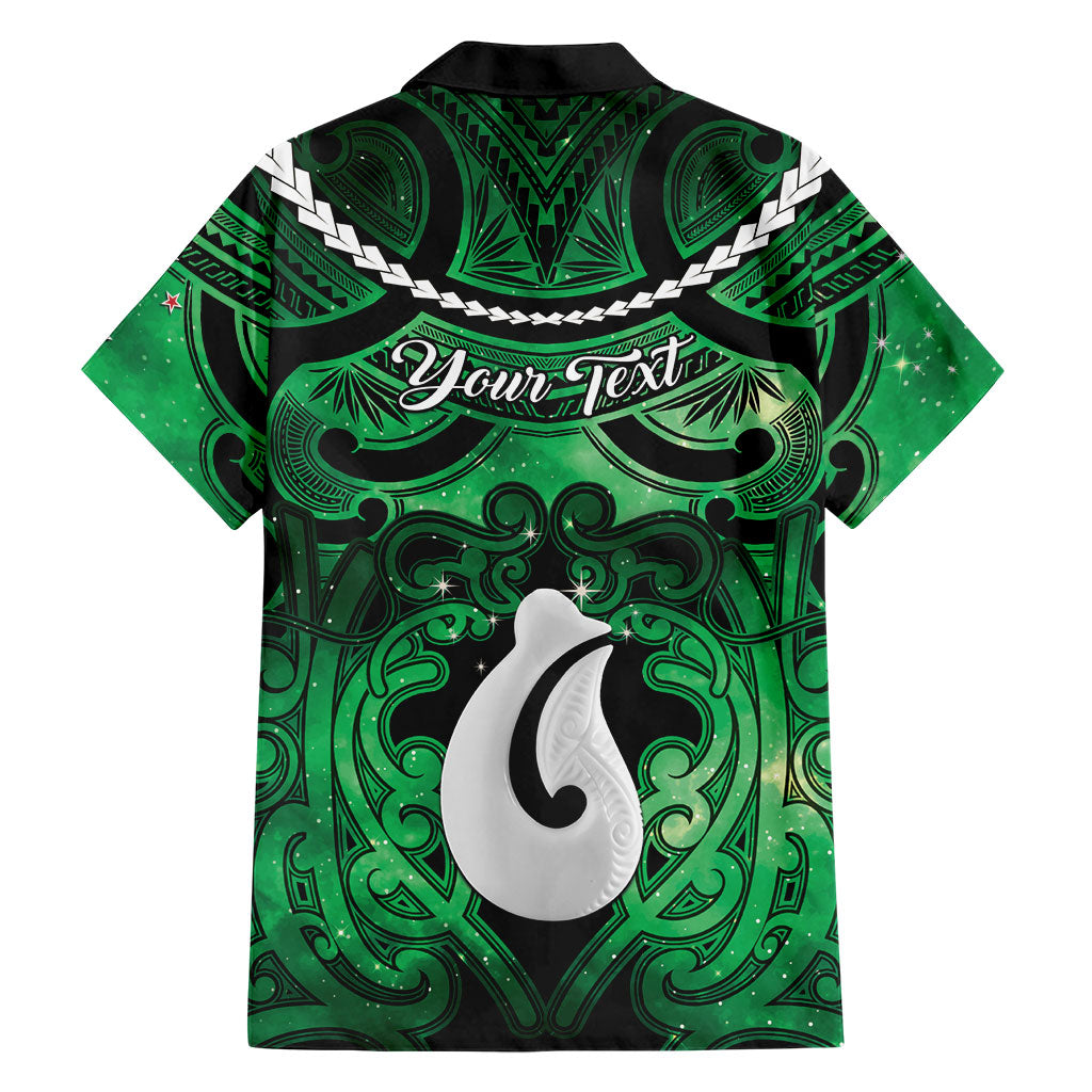 Personalised Maori Matariki Hei Matau Kakariki Family Matching Off The Shoulder Long Sleeve Dress and Hawaiian Shirt Maori Kowhaiwhai Pattern Galaxy LT01 - Polynesian Pride