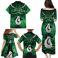 Personalised Maori Matariki Hei Matau Kakariki Family Matching Puletasi and Hawaiian Shirt Maori Kowhaiwhai Pattern Galaxy LT01 - Polynesian Pride