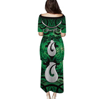 Personalised Maori Matariki Hei Matau Kakariki Family Matching Puletasi and Hawaiian Shirt Maori Kowhaiwhai Pattern Galaxy LT01 - Polynesian Pride