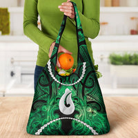 Maori Matariki Hei Matau Kakariki Grocery Bag Maori Kowhaiwhai Pattern Galaxy