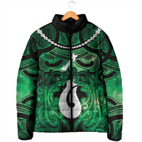 Personalised Maori Matariki Hei Matau Kakariki Padded Jacket Maori Kowhaiwhai Pattern Galaxy