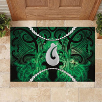 Maori Matariki Hei Matau Kakariki Rubber Doormat Maori Kowhaiwhai Pattern Galaxy