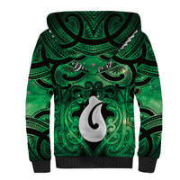 Personalised Maori Matariki Hei Matau Kakariki Sherpa Hoodie Maori Kowhaiwhai Pattern Galaxy