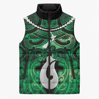 Personalised Maori Matariki Hei Matau Kakariki Sleeveless Puffer Jacket Maori Kowhaiwhai Pattern Galaxy