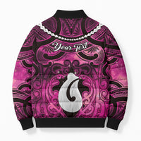 Personalised Maori Matariki Hei Matau Mawhero Bomber Puffer Jacket Maori Kowhaiwhai Pattern Galaxy