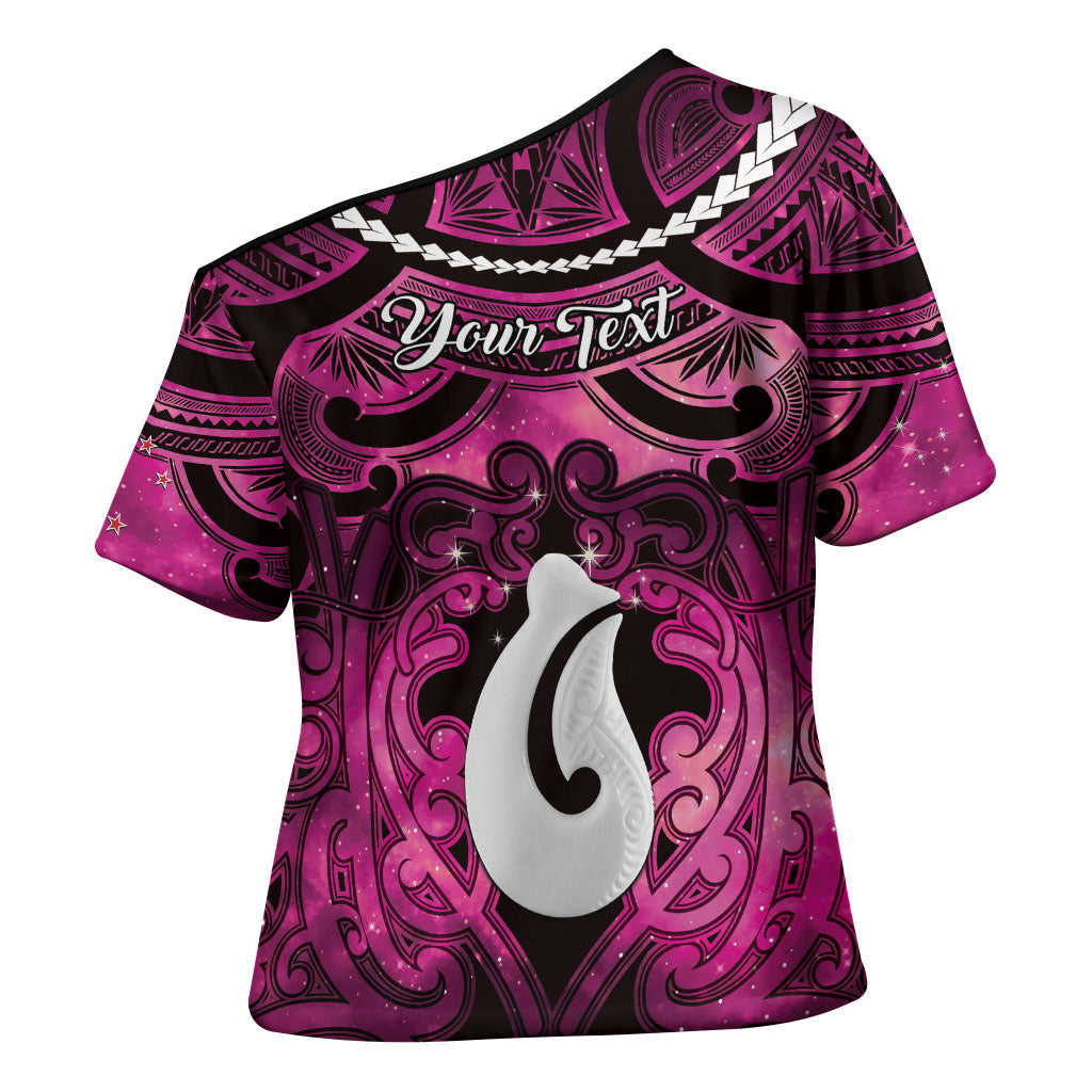 Personalised Maori Matariki Hei Matau Mawhero Cross Shoulder Shirt Maori Kowhaiwhai Pattern Galaxy