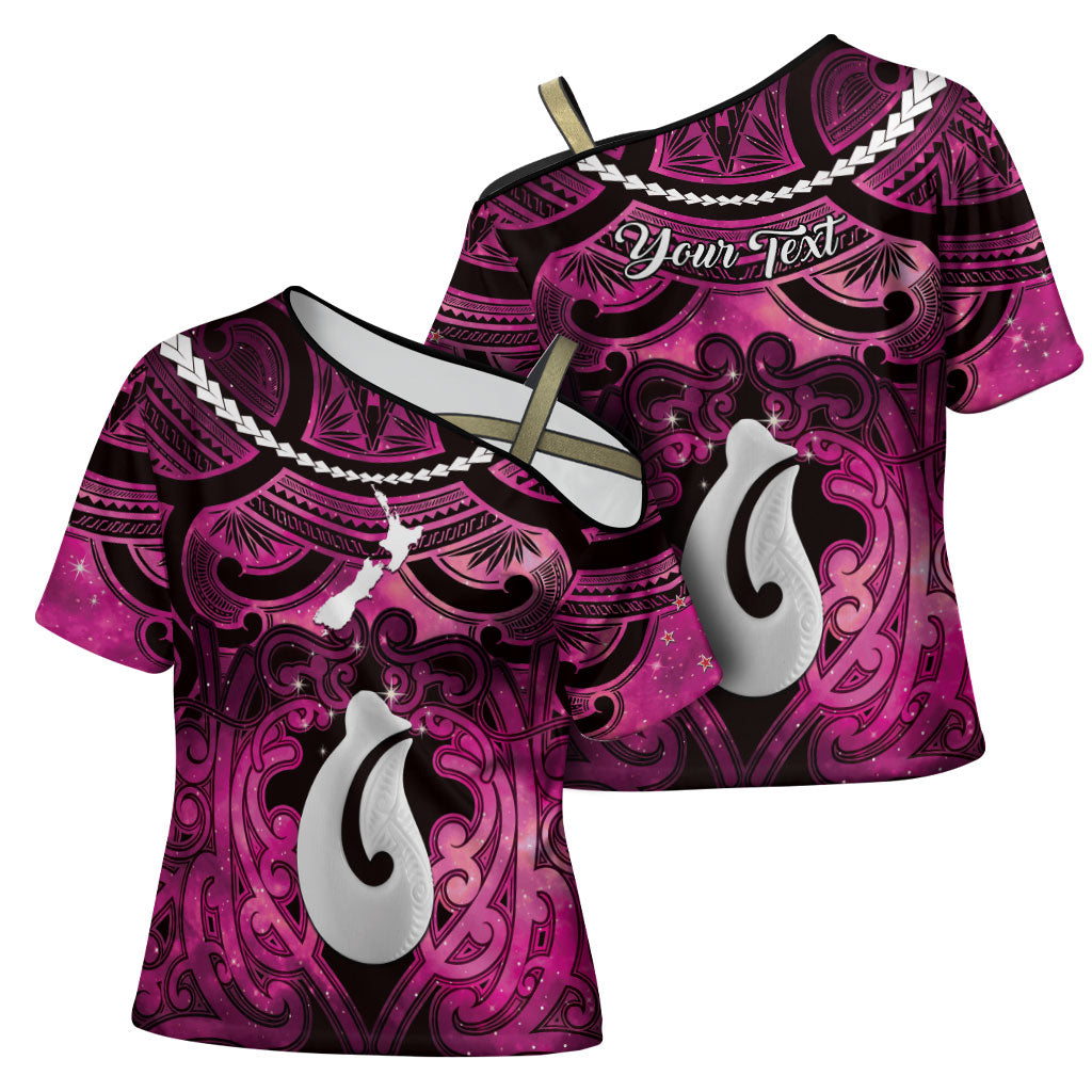 Personalised Maori Matariki Hei Matau Mawhero Cross Shoulder Shirt Maori Kowhaiwhai Pattern Galaxy