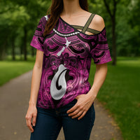 Personalised Maori Matariki Hei Matau Mawhero Cross Shoulder Shirt Maori Kowhaiwhai Pattern Galaxy