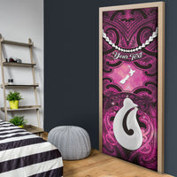 Personalised Maori Matariki Hei Matau Mawhero Door Cover Maori Kowhaiwhai Pattern Galaxy