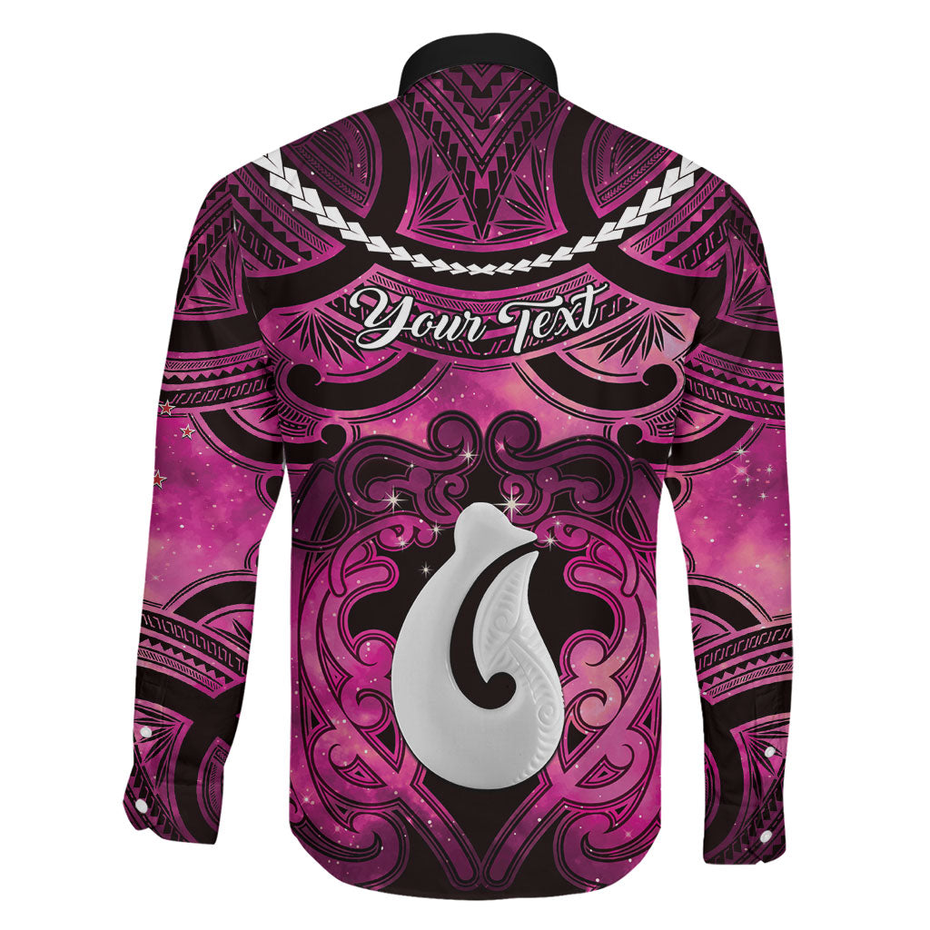 Personalised Maori Matariki Hei Matau Mawhero Family Matching Long Sleeve Bodycon Dress and Hawaiian Shirt Maori Kowhaiwhai Pattern Galaxy LT01 - Polynesian Pride