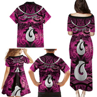 Personalised Maori Matariki Hei Matau Mawhero Family Matching Puletasi and Hawaiian Shirt Maori Kowhaiwhai Pattern Galaxy LT01 - Polynesian Pride