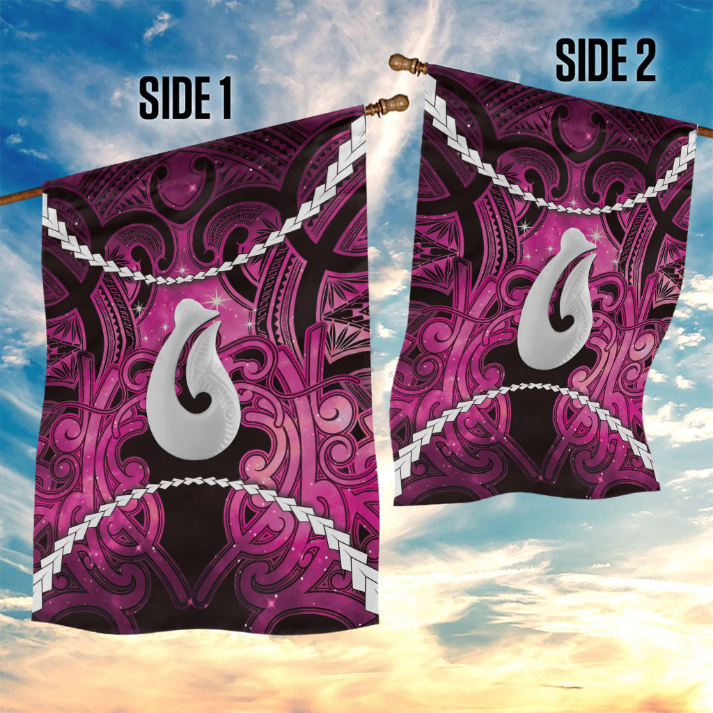 Maori Matariki Hei Matau Mawhero Garden Flag Maori Kowhaiwhai Pattern Galaxy