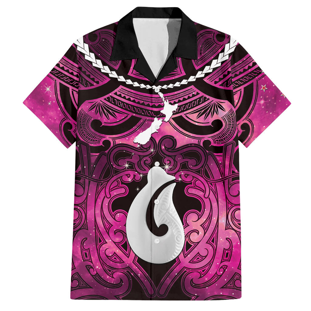 Personalised Maori Matariki Hei Matau Mawhero Hawaiian Shirt Maori Kowhaiwhai Pattern Galaxy