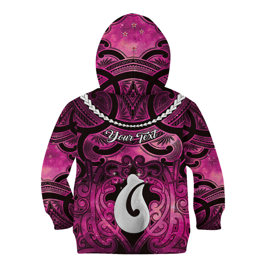 Personalised Maori Matariki Hei Matau Mawhero Kid Hoodie Maori Kowhaiwhai Pattern Galaxy