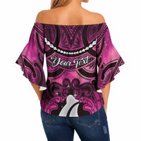 Personalised Maori Matariki Hei Matau Mawhero Off Shoulder Wrap Waist Top Maori Kowhaiwhai Pattern Galaxy LT01 - Polynesian Pride
