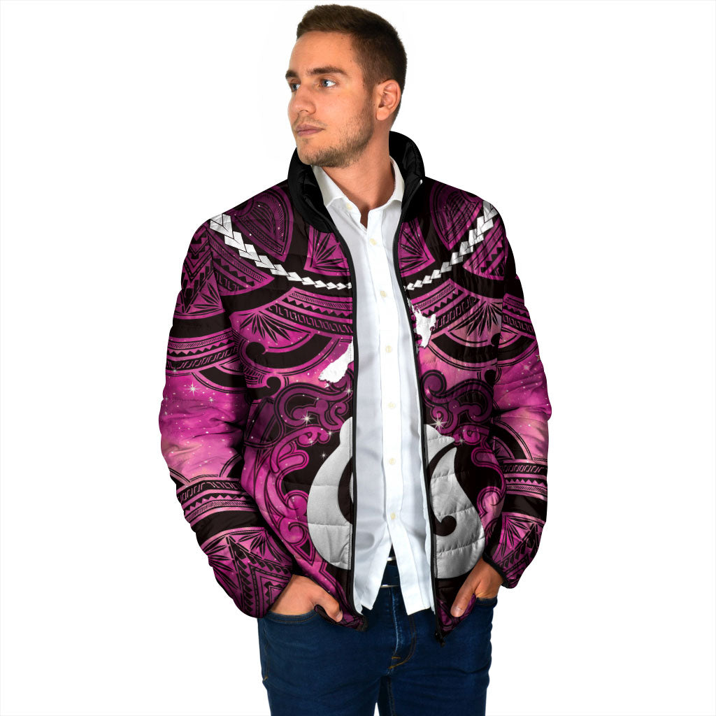 Personalised Maori Matariki Hei Matau Mawhero Padded Jacket Maori Kowhaiwhai Pattern Galaxy