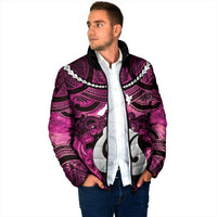 Personalised Maori Matariki Hei Matau Mawhero Padded Jacket Maori Kowhaiwhai Pattern Galaxy