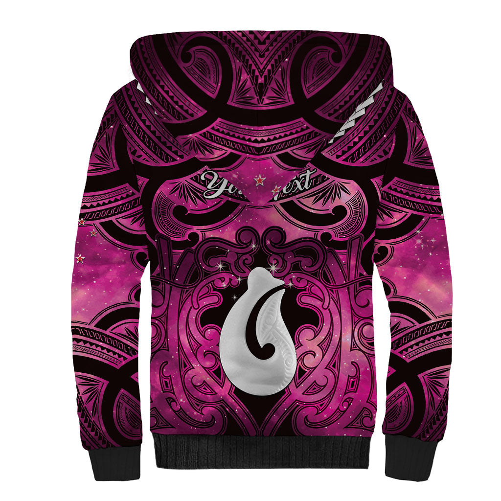 Personalised Maori Matariki Hei Matau Mawhero Sherpa Hoodie Maori Kowhaiwhai Pattern Galaxy LT01 - Polynesian Pride