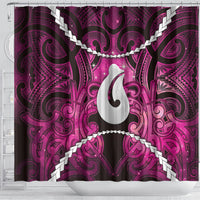 Maori Matariki Hei Matau Mawhero Shower Curtain Maori Kowhaiwhai Pattern Galaxy