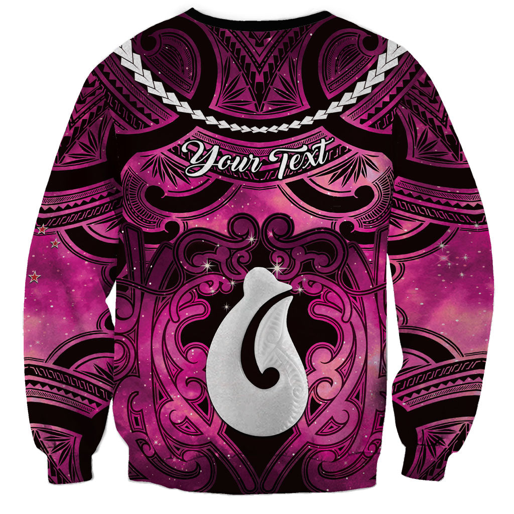 Personalised Maori Matariki Hei Matau Mawhero Sweatshirt Maori Kowhaiwhai Pattern Galaxy