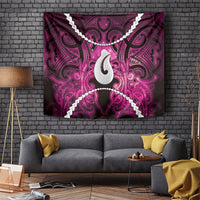 Maori Matariki Hei Matau Mawhero Tapestry Maori Kowhaiwhai Pattern Galaxy LT01 Pink - Polynesian Pride